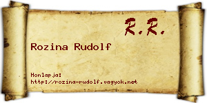 Rozina Rudolf névjegykártya